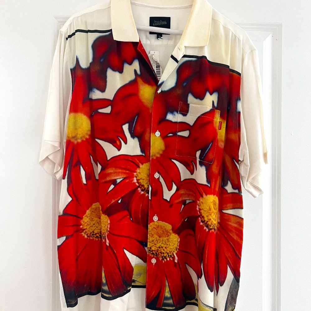 Supreme Jean Paul Gaultier Flower Power Rayon Shirt White